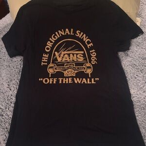 Vans Black Tee with Gold Graphic